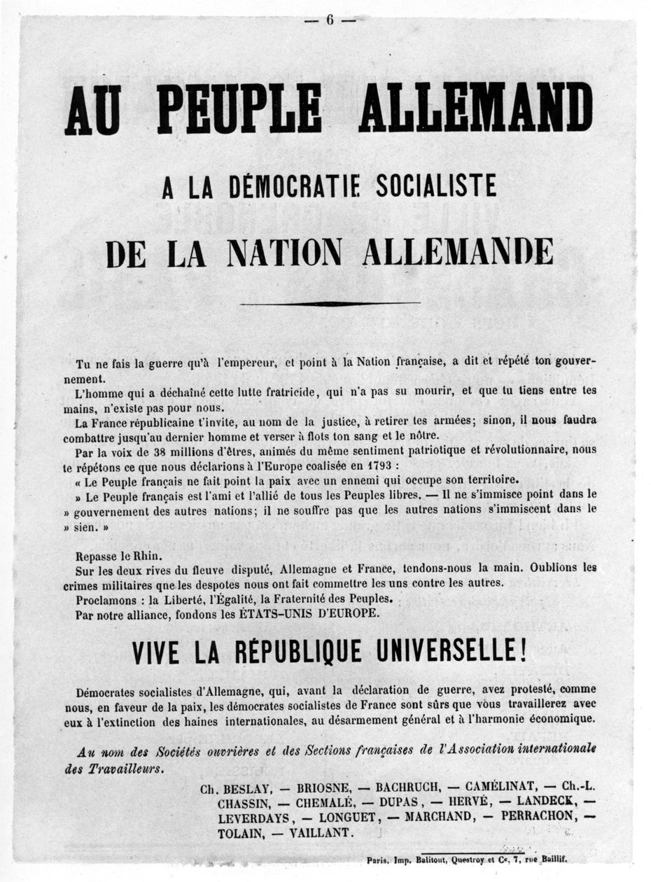 Til det tyske folket, fra franske politiske plakater fra Paris-kommunen, mai 1871 av Unbekannt