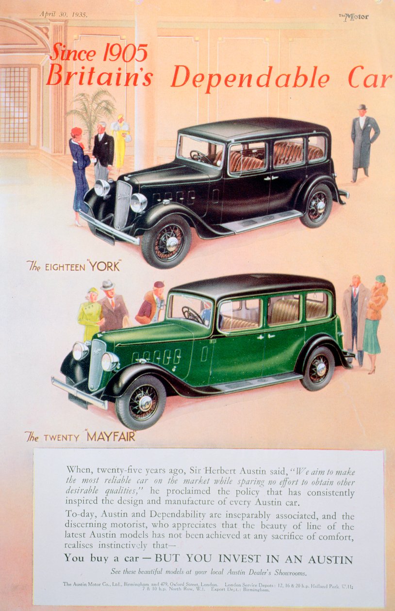 Austin bilannonse, 1935 av Unbekannt