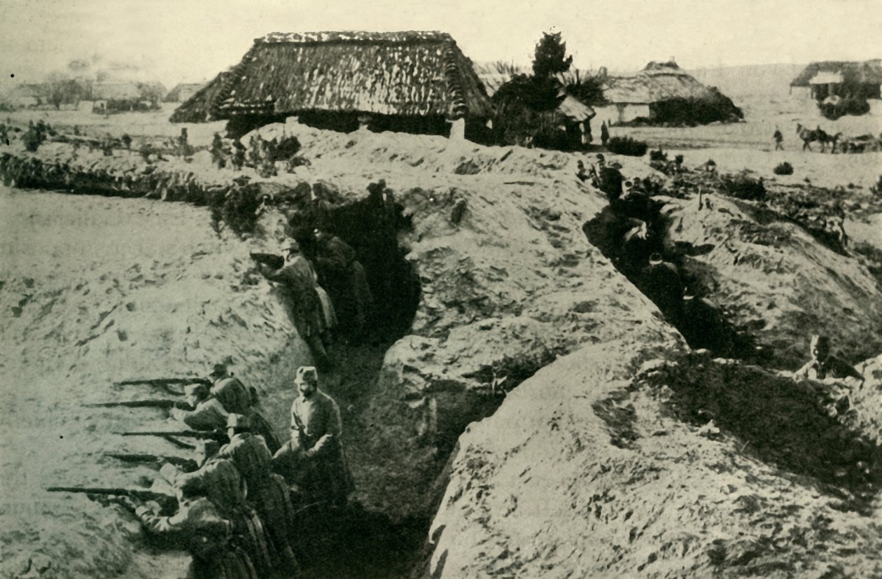 Østerrikske skyttergraver i Karpatene, første verdenskrig, c1915, c1920. av Unbekannt