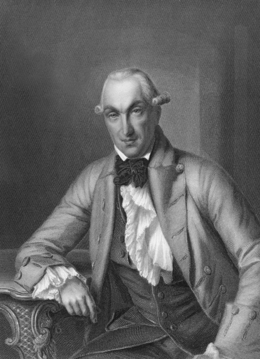 Forfatter Johann Heinrich Merck, Tyskland, ca. 1780 (s/hvitt-bilde) av Unbekannt