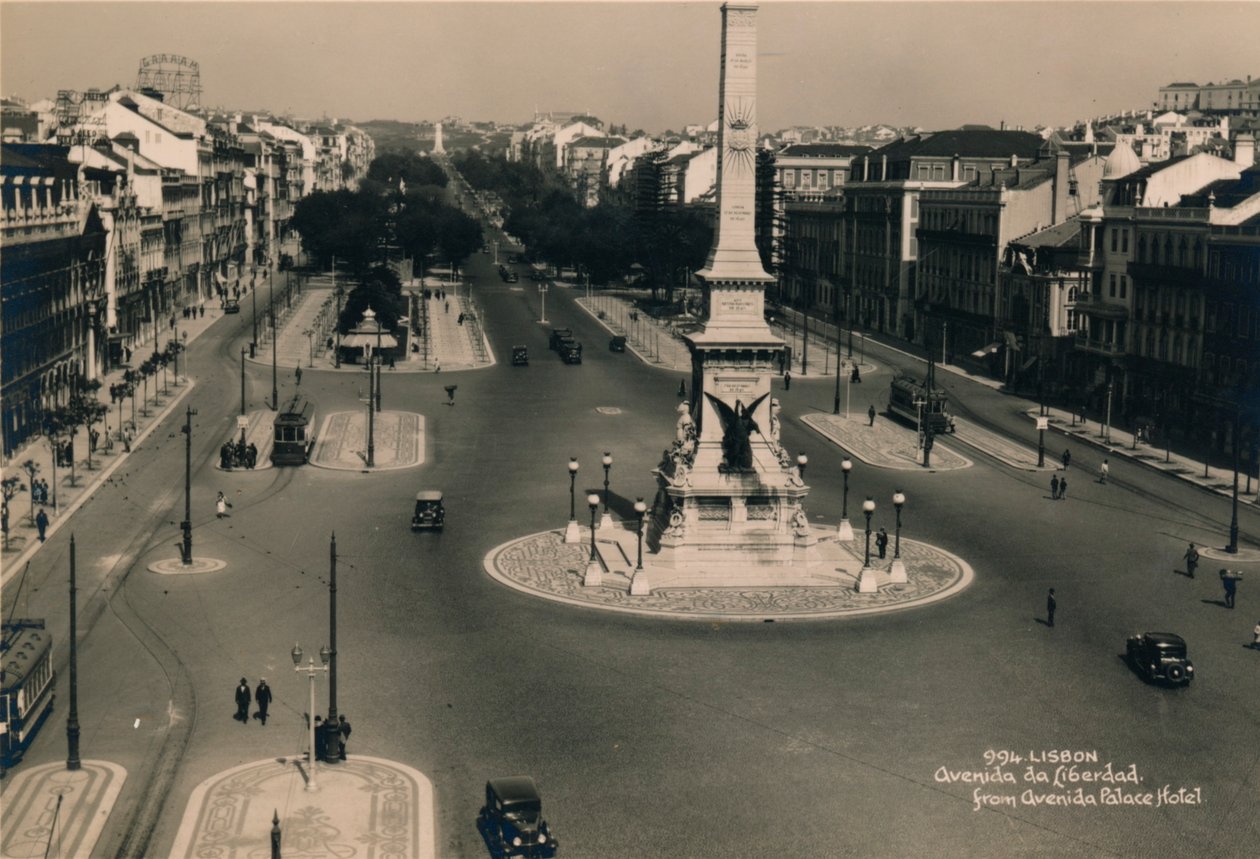 Avenida da Liberdade, Lisboa, Portugal, c1936 av Unbekannt