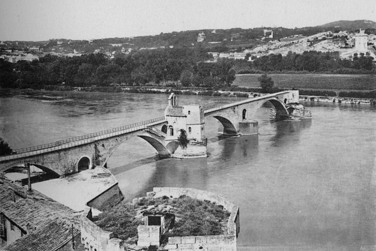 Avignon - St. Benezet-broen og Rhone-dalen, utsikt fra Doms Fort, c1925 av Unbekannt