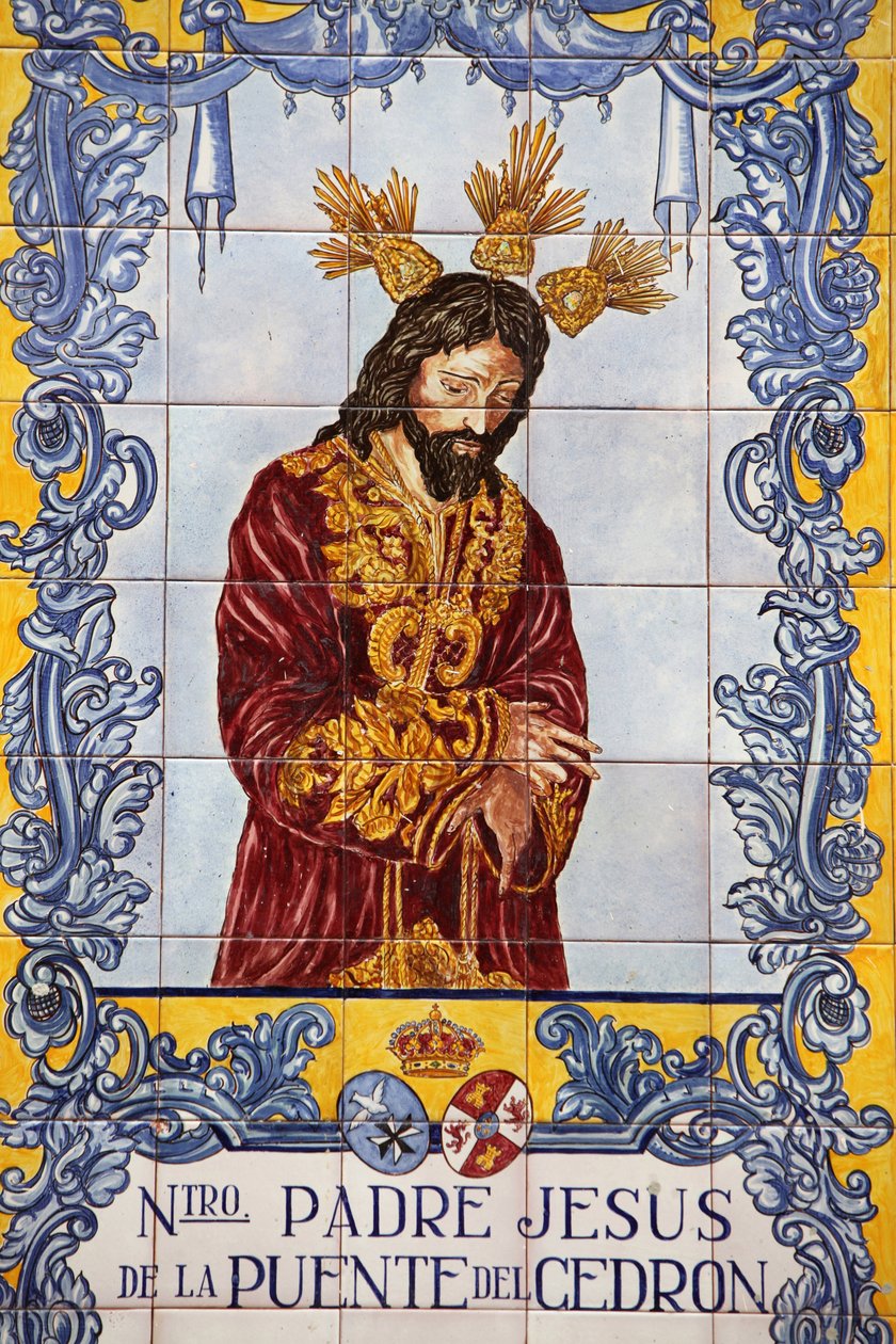 Azulejo mosaikkpanel på Plaza de San Francisco Malaga Spania av Unbekannt