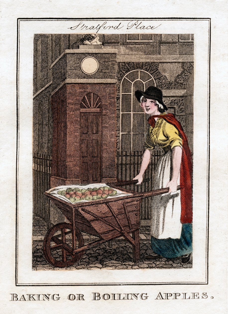 Baking eller koking av epler, Stratford Place, London, 1805 av Unbekannt
