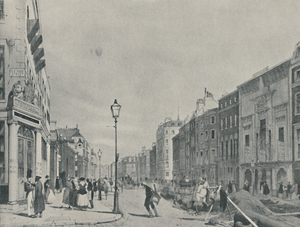 Ballonger over Piccadilly, 1842, 1920 av Unbekannt