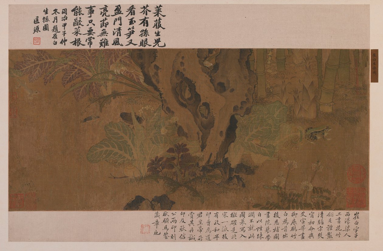 Bambus, frosk og insekter, Ming-dynastiet, 1368-1644. av Unbekannt