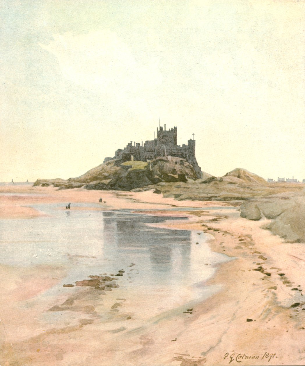 Bamborough Castle, 1891, c1900. av Unbekannt