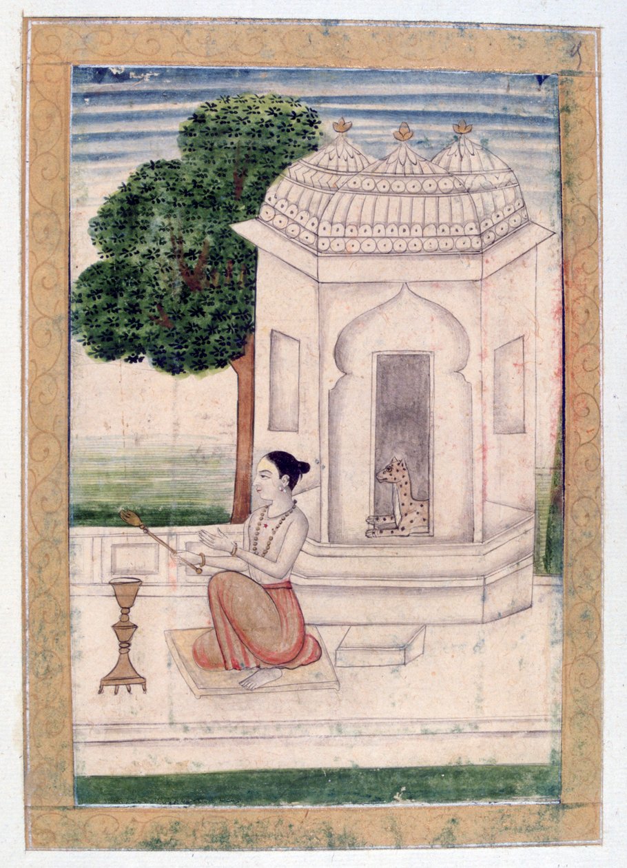 Bengali Ragini, Ragamala Album, School of Rajasthan, 1800-tallet av Unbekannt