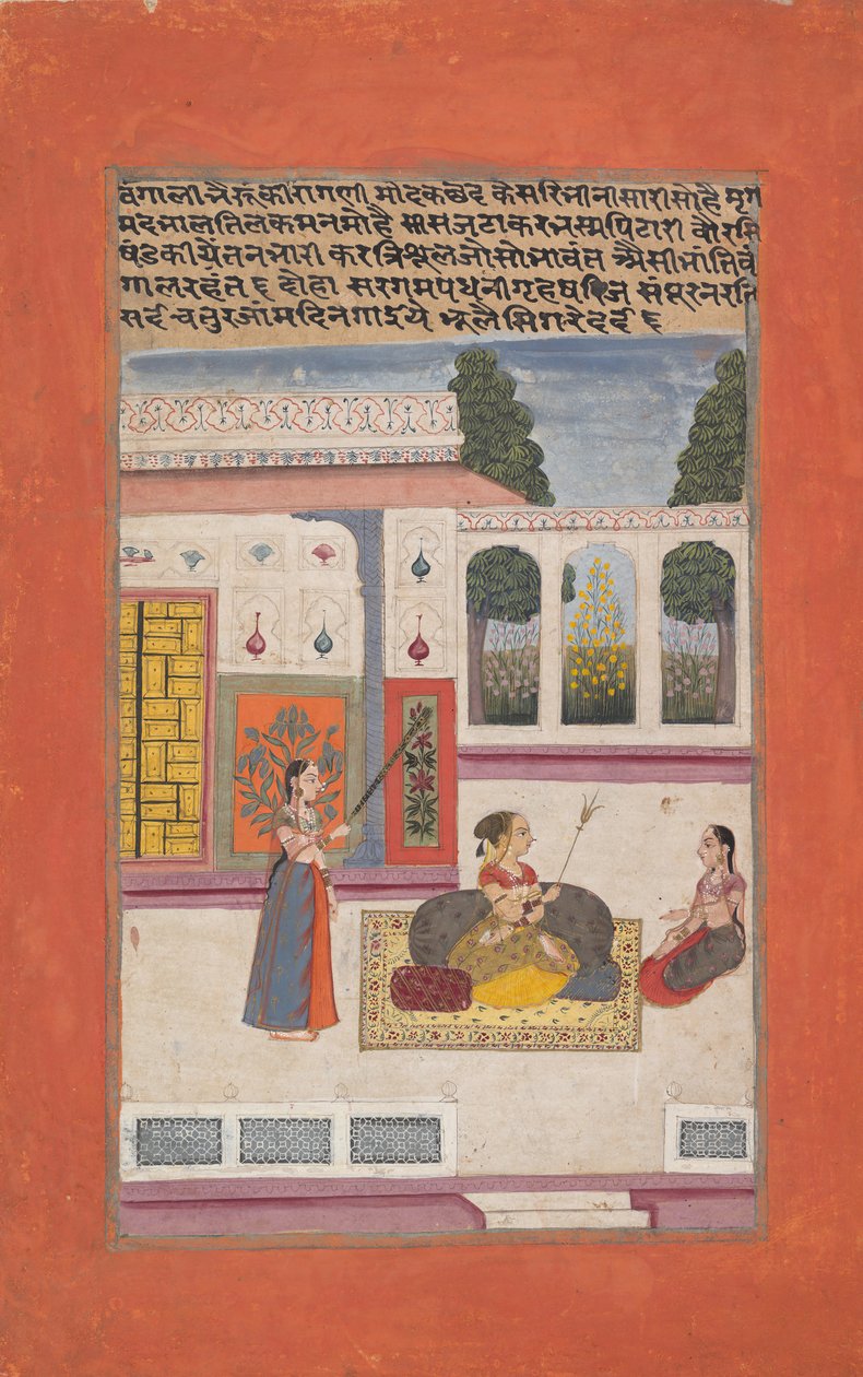 Bangali Ragini: Folio fra en Ragamala Series Garland of Musical Modes , av Unbekannt