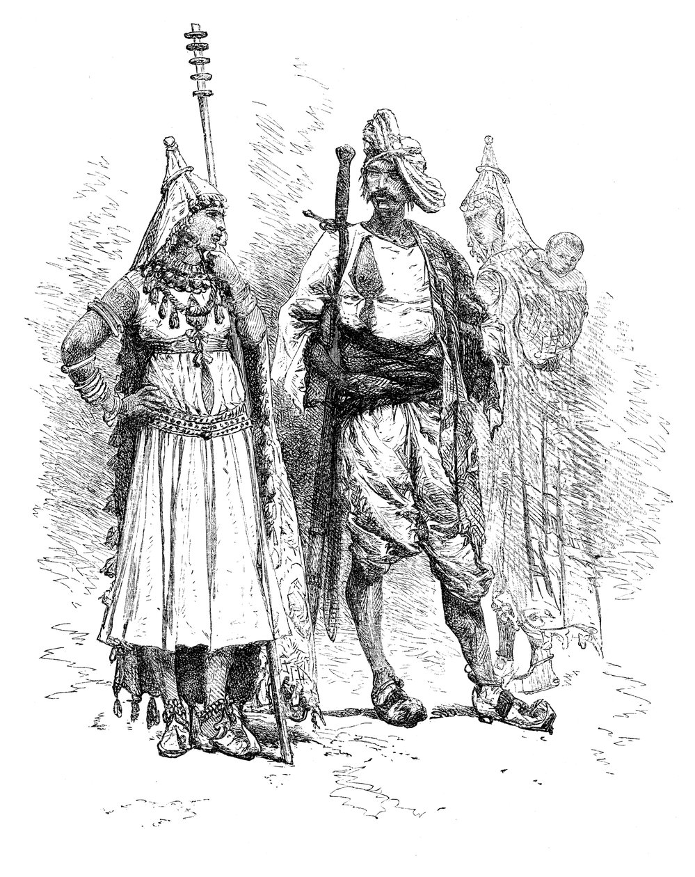 Banjari menn og kvinner, Orissa, India, 1895 av Unbekannt