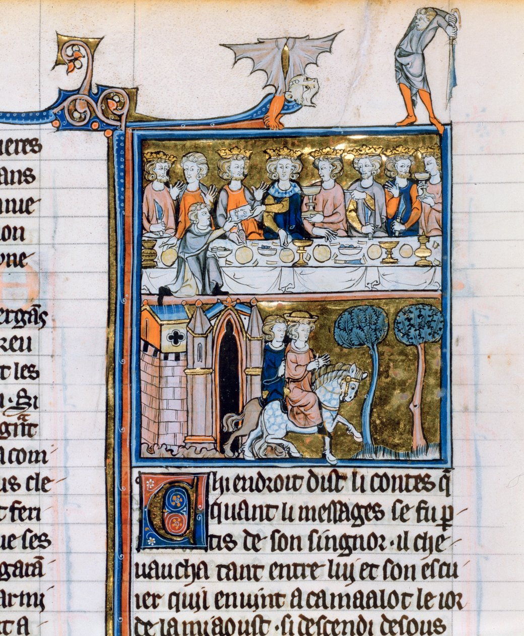 Bankett og ryttere, c1280-1290 av Unbekannt