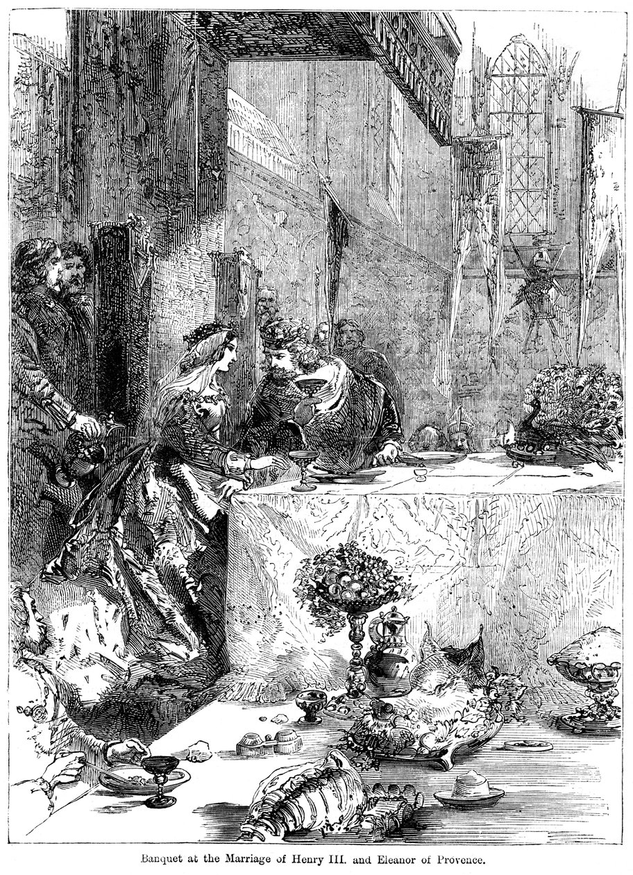 Bankett ved ekteskapet til kong Henrik III 1207-1272 og Eleanor av Provence c1223-1291, 1236 av Unbekannt