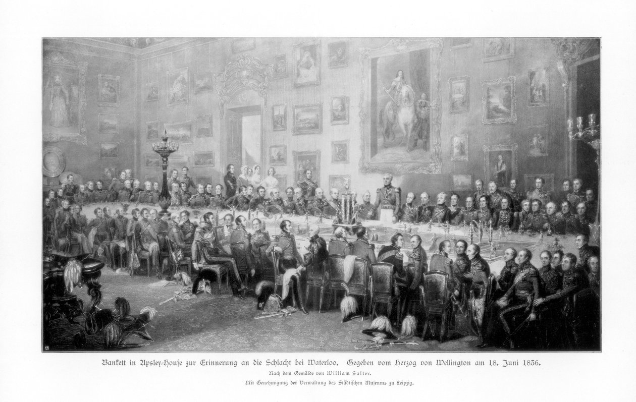 Bankett til minne om seieren i Waterloo, 1836 1900 av Unbekannt