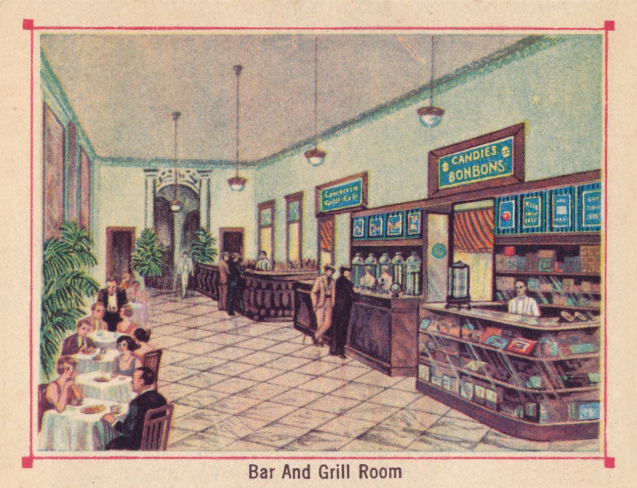 Bar and Grill Room - Hotel Florida - Havana - Cuba, c1910 av Unbekannt