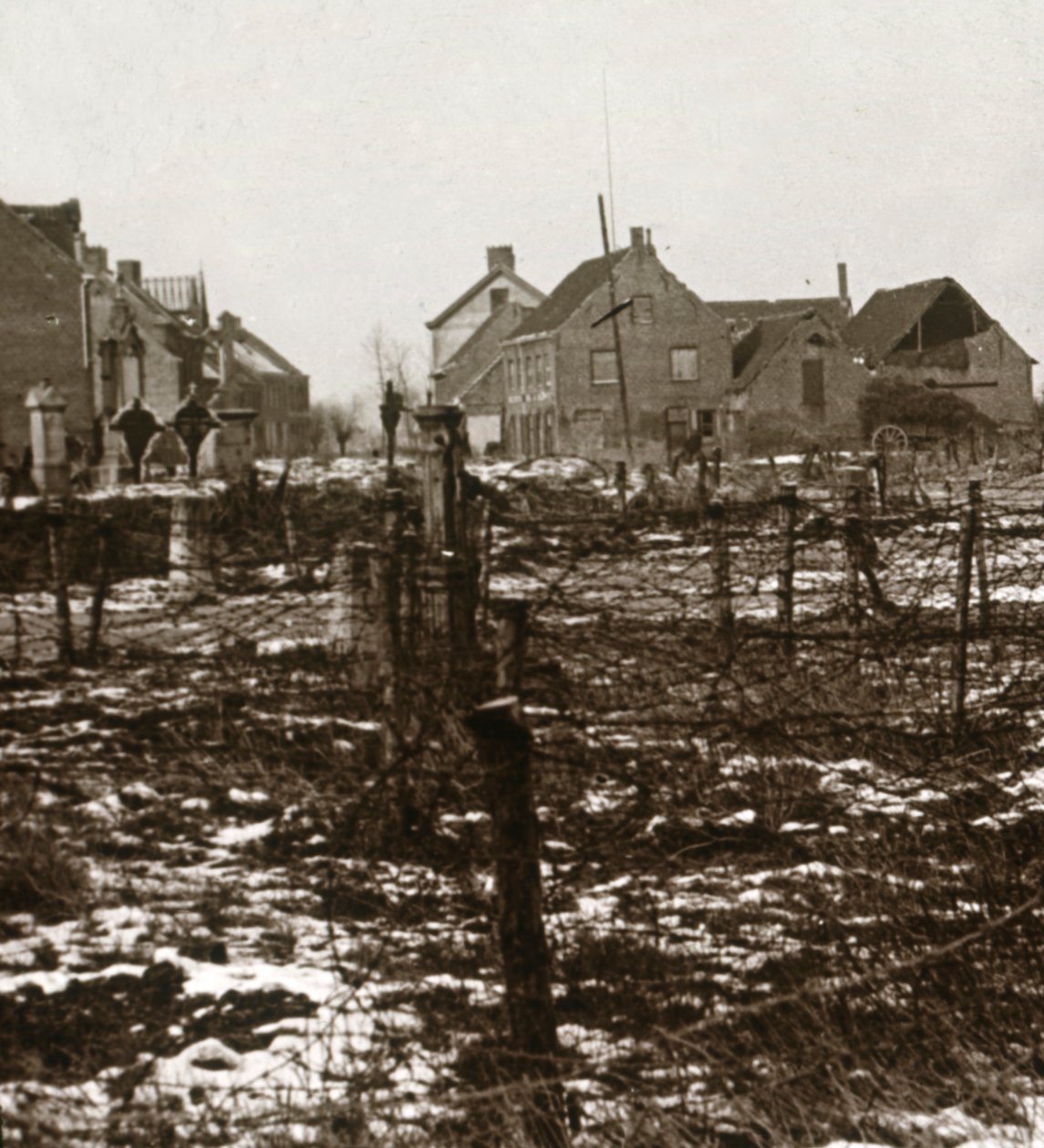 Piggtråd, Nieuwkapelle, Flandern, Belgia, c1914-c1918 av Unbekannt