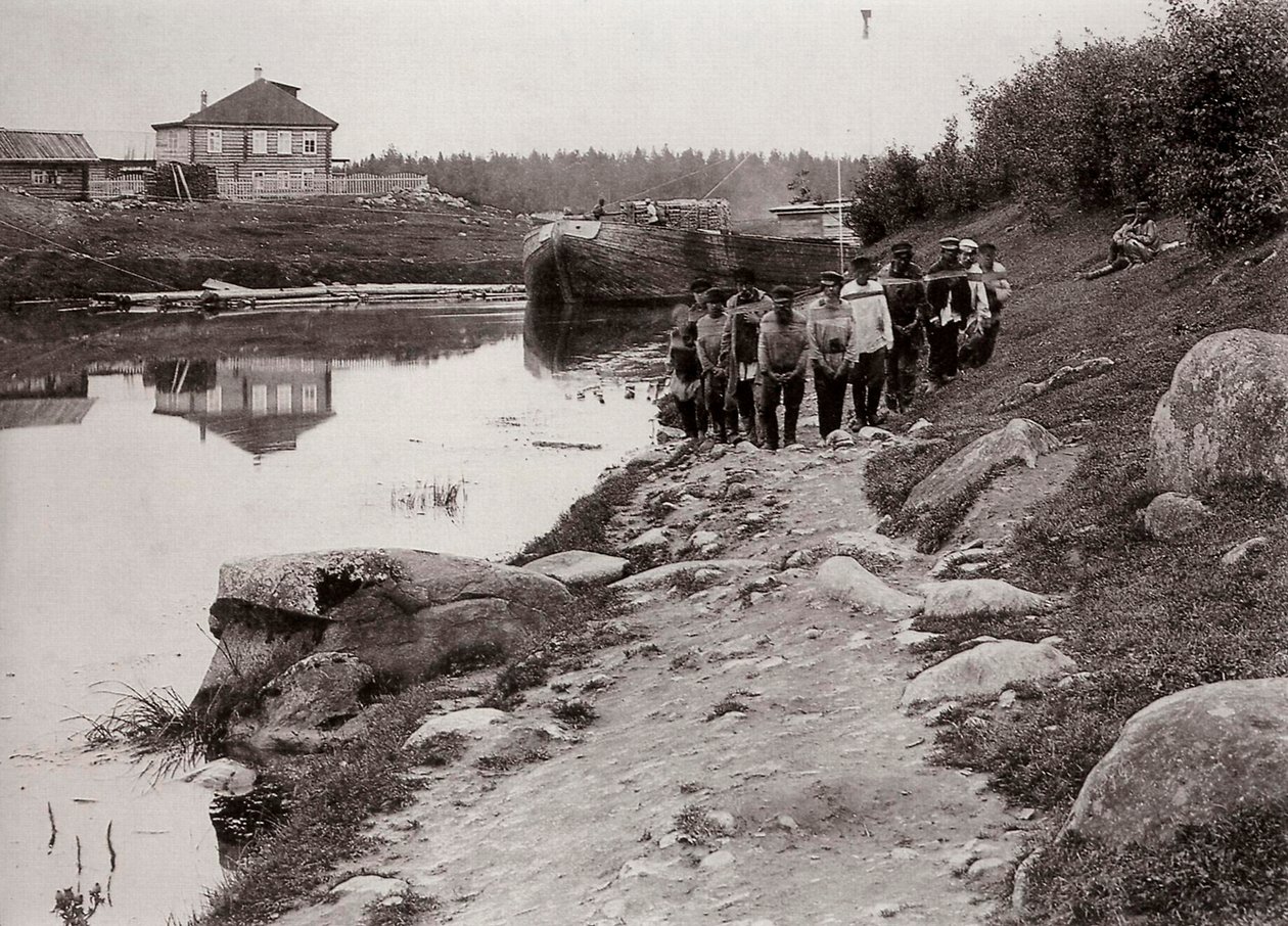 Lekter dumpere på Volga, Russland, c1895 av Unbekannt