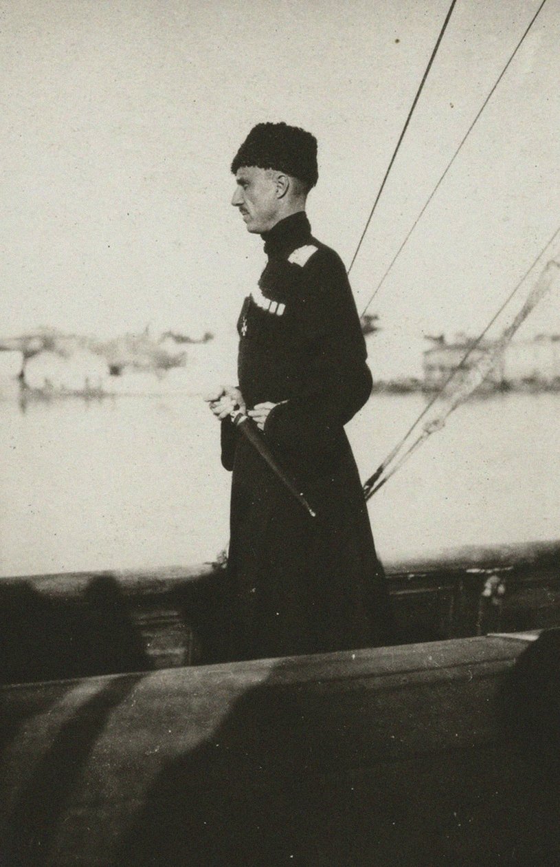 Baron Pyotr Nikolayevich Wrangel på yachten Lucullus. Lemnos, 1921. av Unbekannt