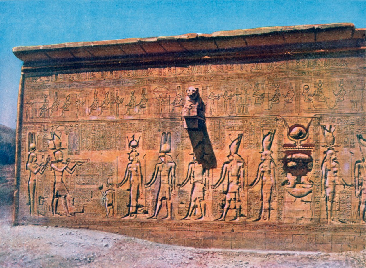 Basrelieff av Cleopatra, Caesarion, Hathor-tempelet, Dendara i Egypt, 1900-tallet av Unbekannt