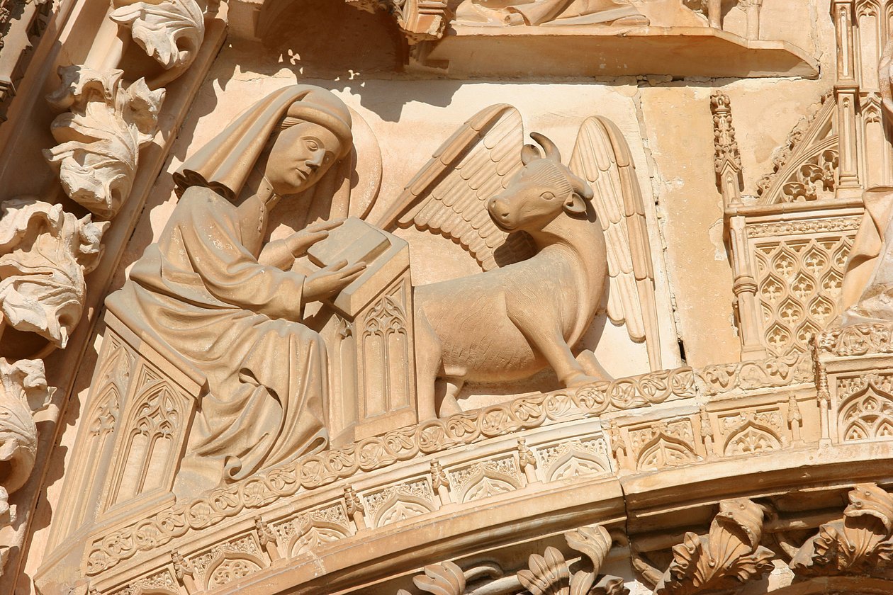 Batalha kloster: evangelisten Luke og biffen, symbolet hans, Batalha, Portugal av Unbekannt