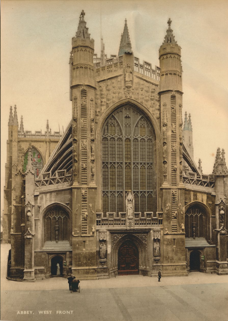 Bath Abbey, vestfronten, c1925 av Unbekannt