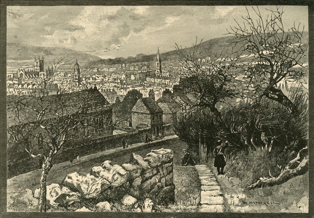 Bath, fra Beechen Cliff, 1898. av Unbekannt