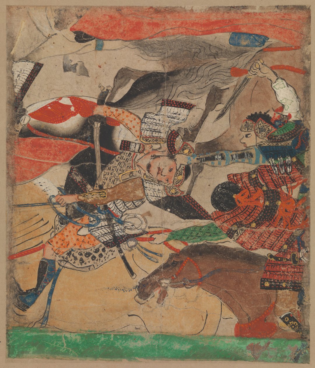 Battle at Rokuhara, fra The Tale of the Heiji Rebellion Heiji monogatari..., 1300-tallet. av Unbekannt