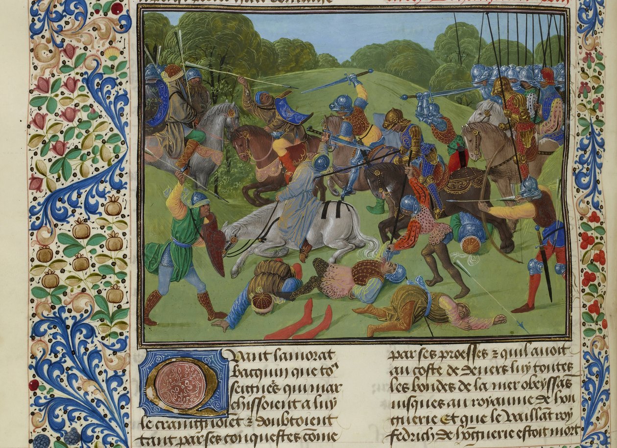 Kamp mellom tyrkere under Sultan Murad I og serbere, ca 1470-1475. av Unbekannt