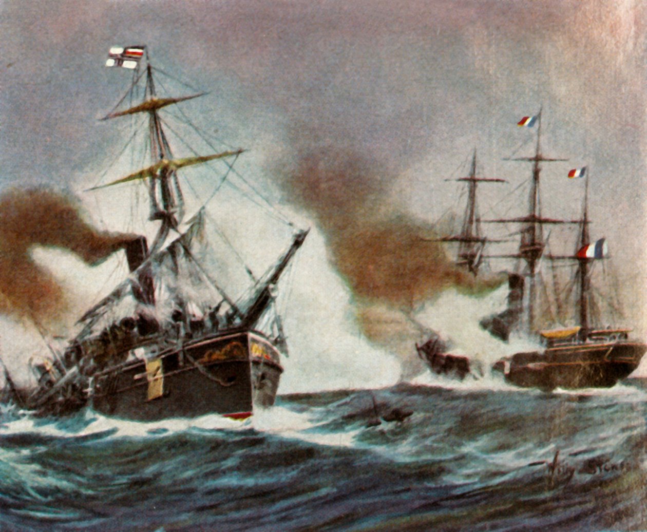 Slaget mellom Meteor og Bouvet utenfor Havana, 9. november 1870, 1936. av Unbekannt