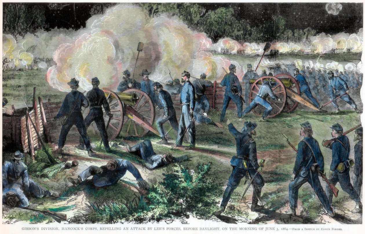 Slaget ved Cold Harbor, Virginia, amerikansk borgerkrig, 3. juni 1864 av Unbekannt