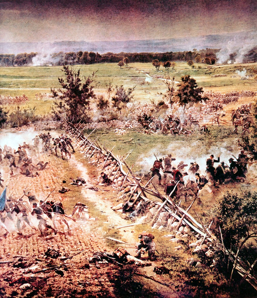 Slaget ved Gettysburg, amerikansk borgerkrig, 1-3 juli 1863 av Unbekannt