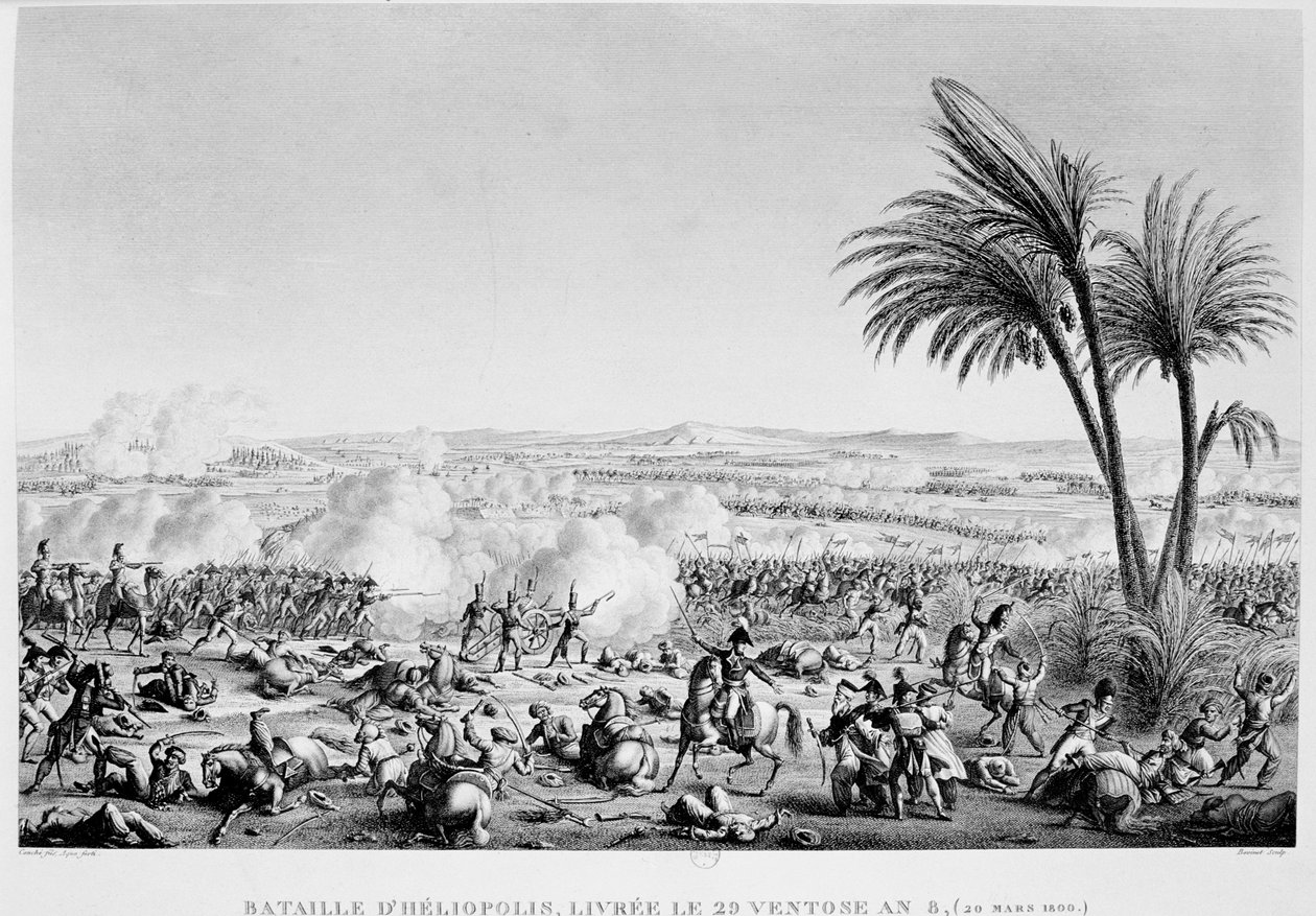 Slaget ved Heliopolis, Egypt, 20. mars 1800 av Unbekannt
