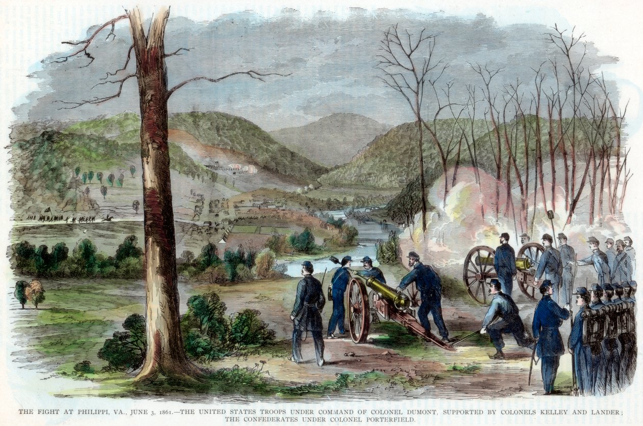 Slaget ved Philippi, West Virginia, amerikansk borgerkrig, 3. juni, 1861 av Unbekannt