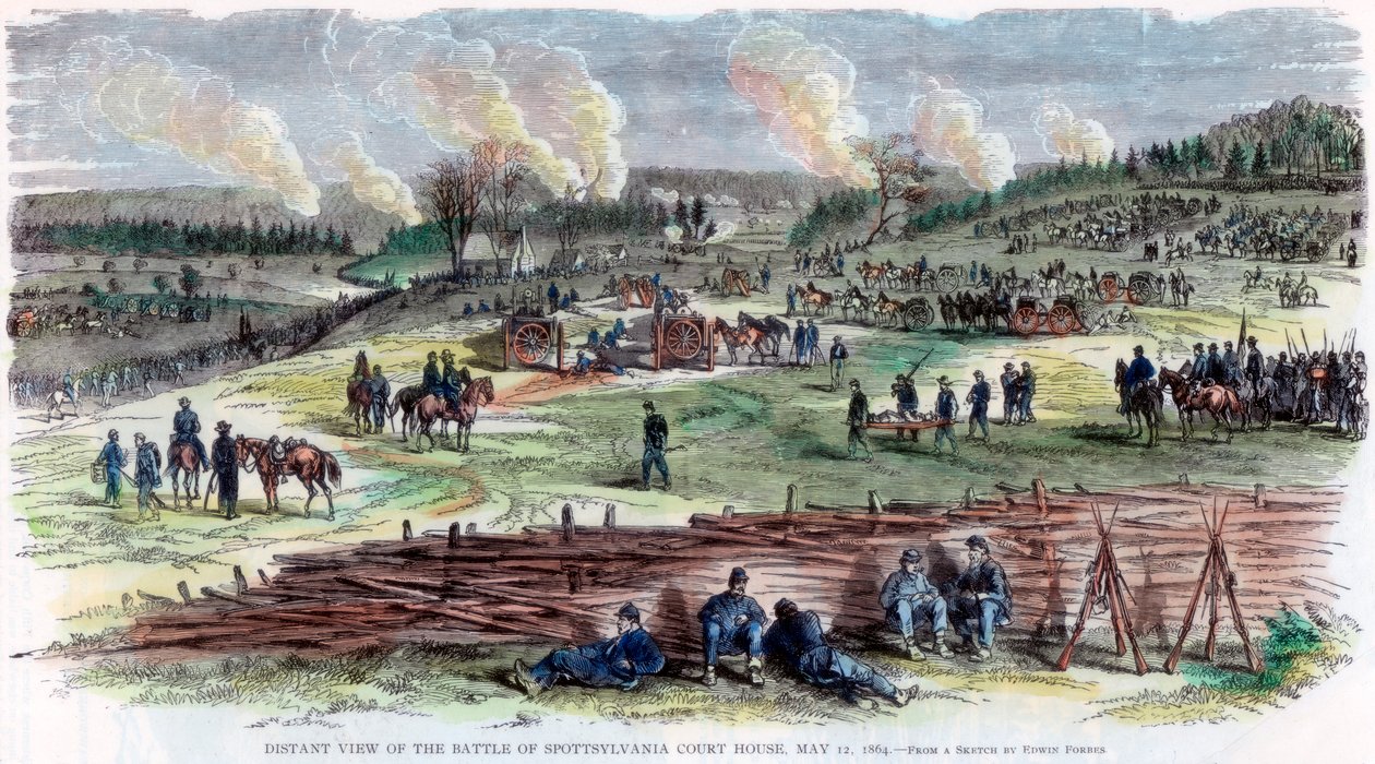 Slaget ved Spotsylvania Court House, Virginia, amerikansk borgerkrig, 12. mai 1864 av Unbekannt