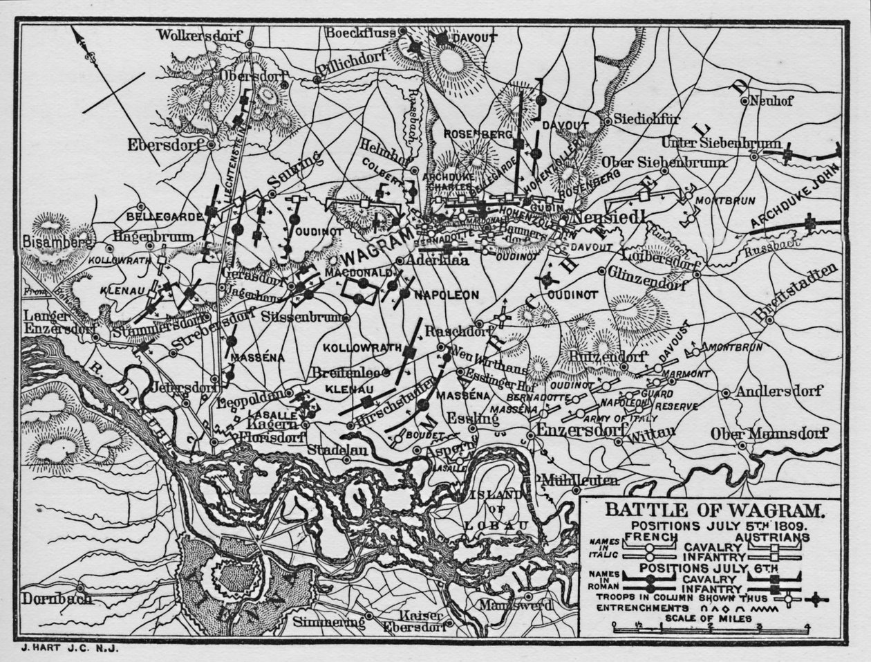 Slaget ved Wagram, stillinger 5. juli 1809, 1896. av Unbekannt