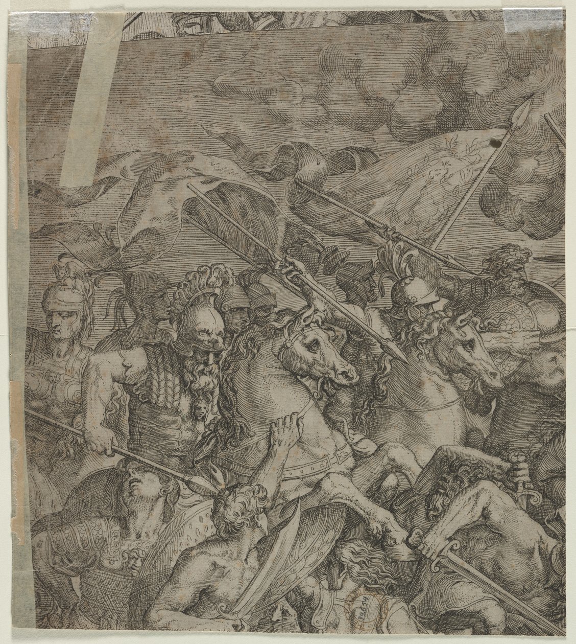 Battle of the Milvian Bridge fragment verso, 1500-tallet. av Unbekannt
