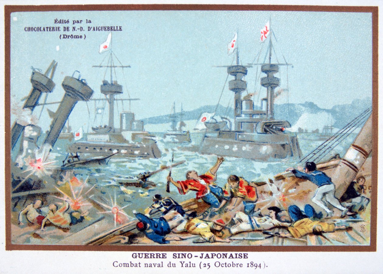Slaget ved Yalu-elven, kinesisk-japansk krig, 25. oktober 1894 av Unbekannt