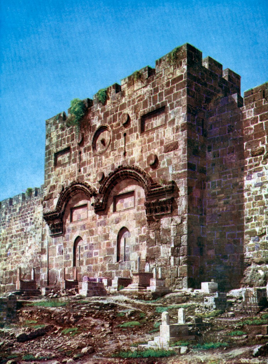 Battlements of Temple Hill, Jerusalem, Israel, 1933-1934 av Unbekannt