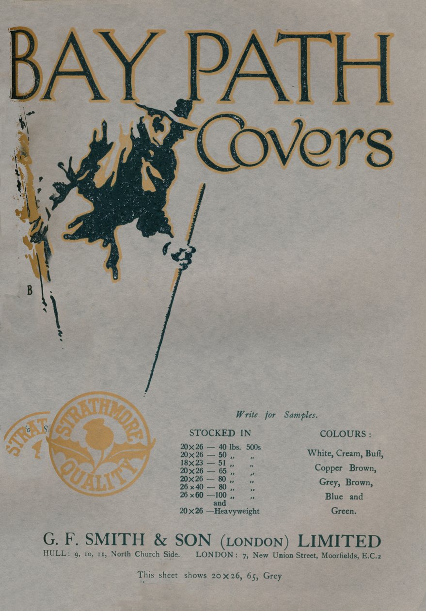 Bay Path Covers - G.F. Smith & Son London Limited-annonse, 1919 av Unbekannt