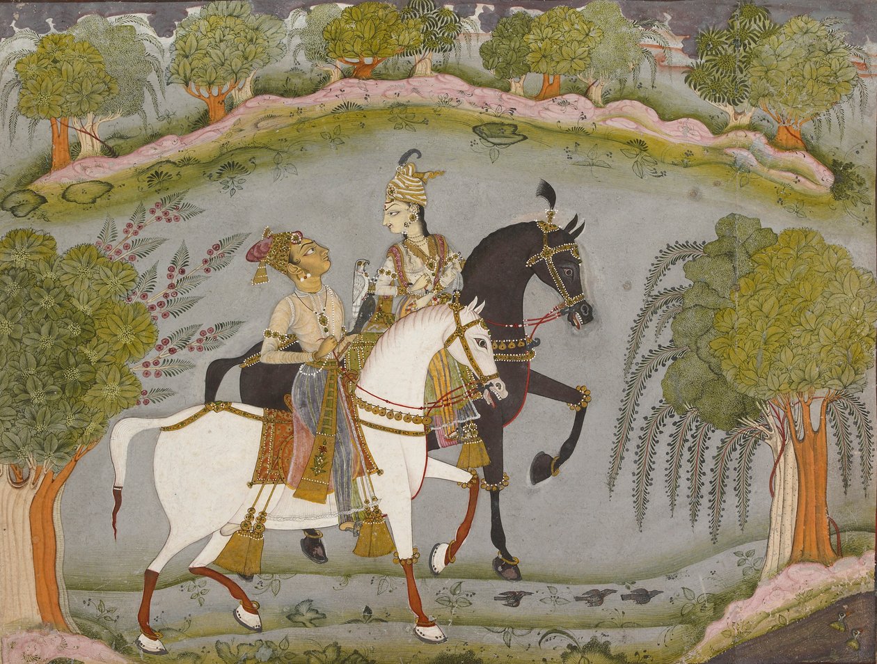 Baz Bahadur og Rupmati, c1720 av Unbekannt
