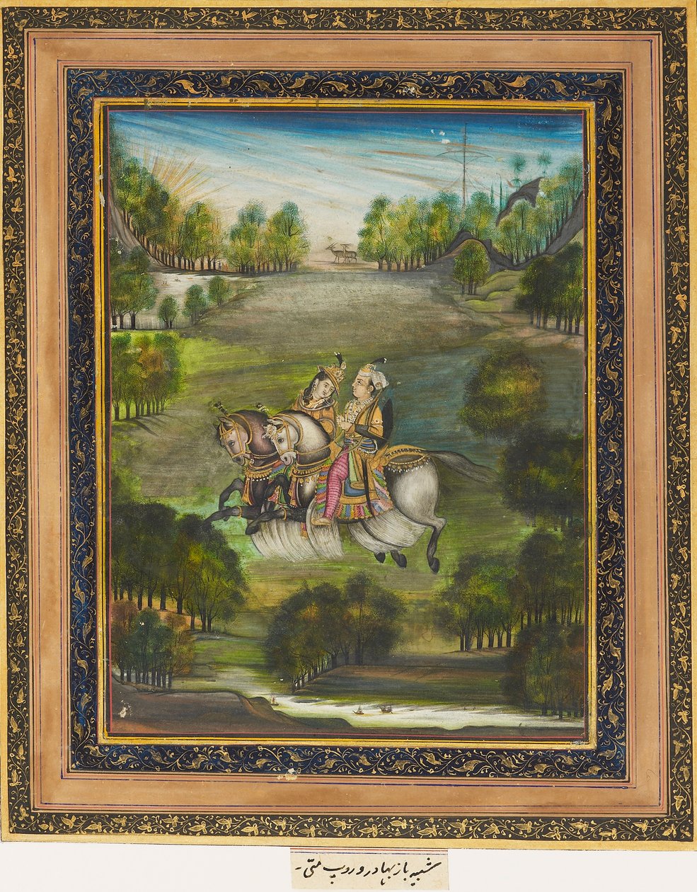 Baz Bahadur og Rupmati, c1820 av Unbekannt