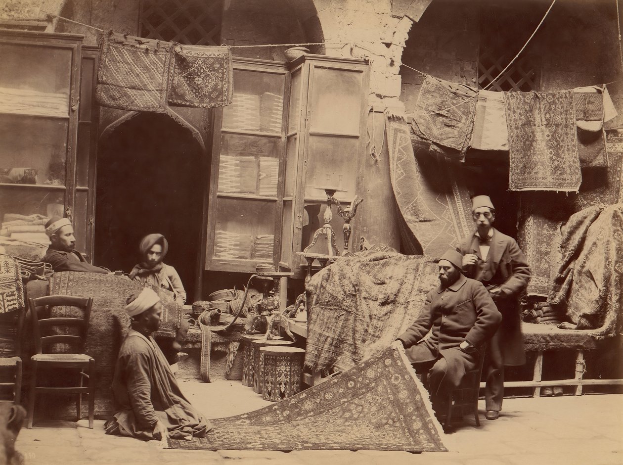 Basar, teppehandlere, 1870-tallet. av Unbekannt