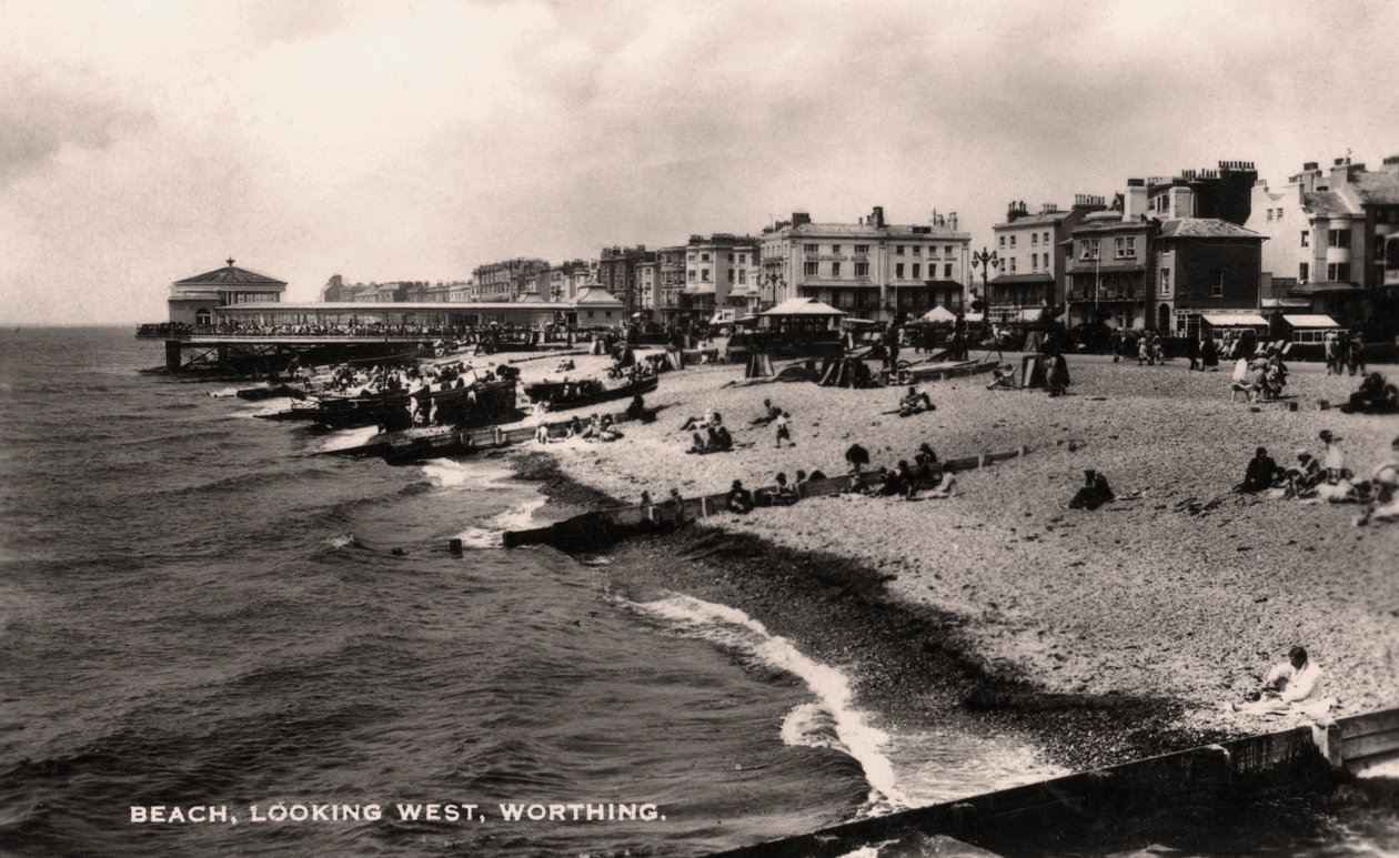 Strand, vestover, Worthing, Sussex, 1935 av Unbekannt