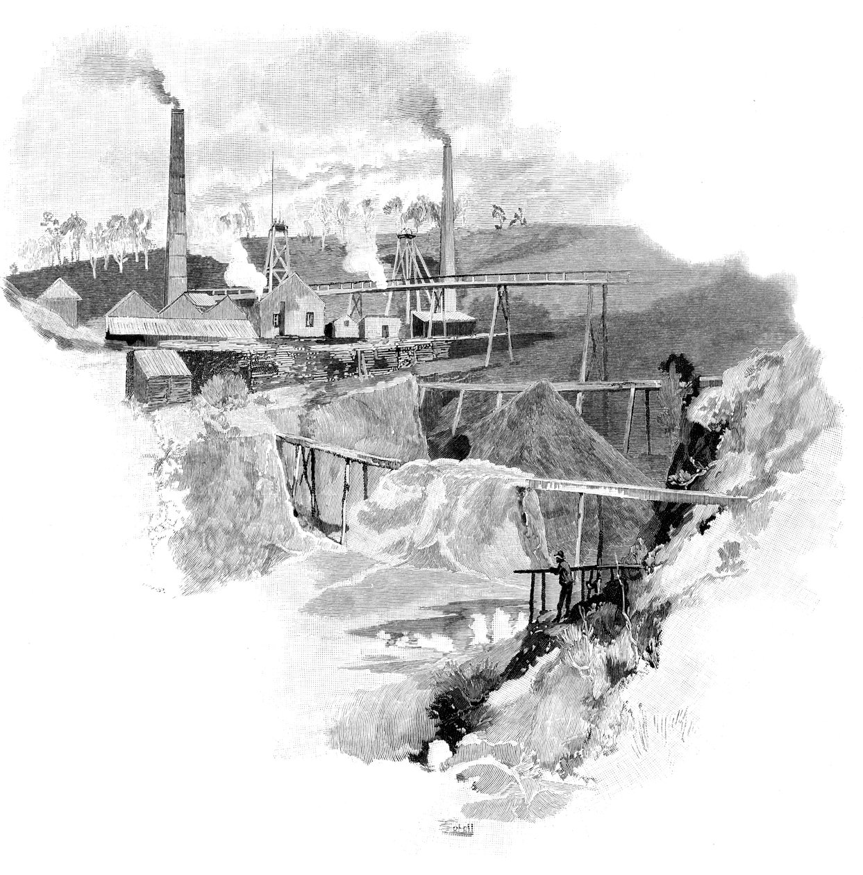 Beaconsfield Gold Mines, Tasmania, Australia, 1886 av Unbekannt