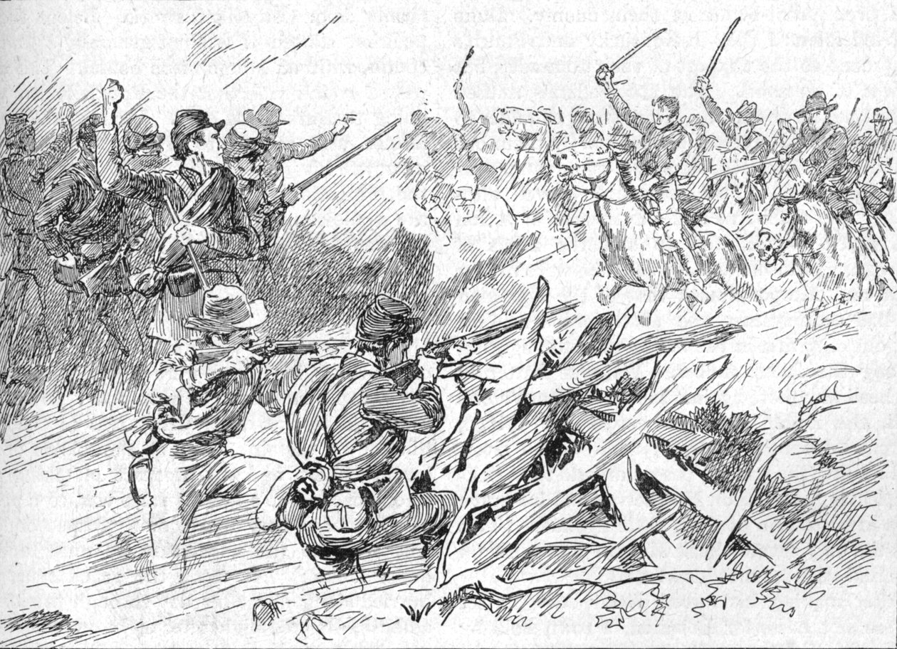 Bak The Rough Breastworks Lay The Michigan Men, 1902 av Unbekannt