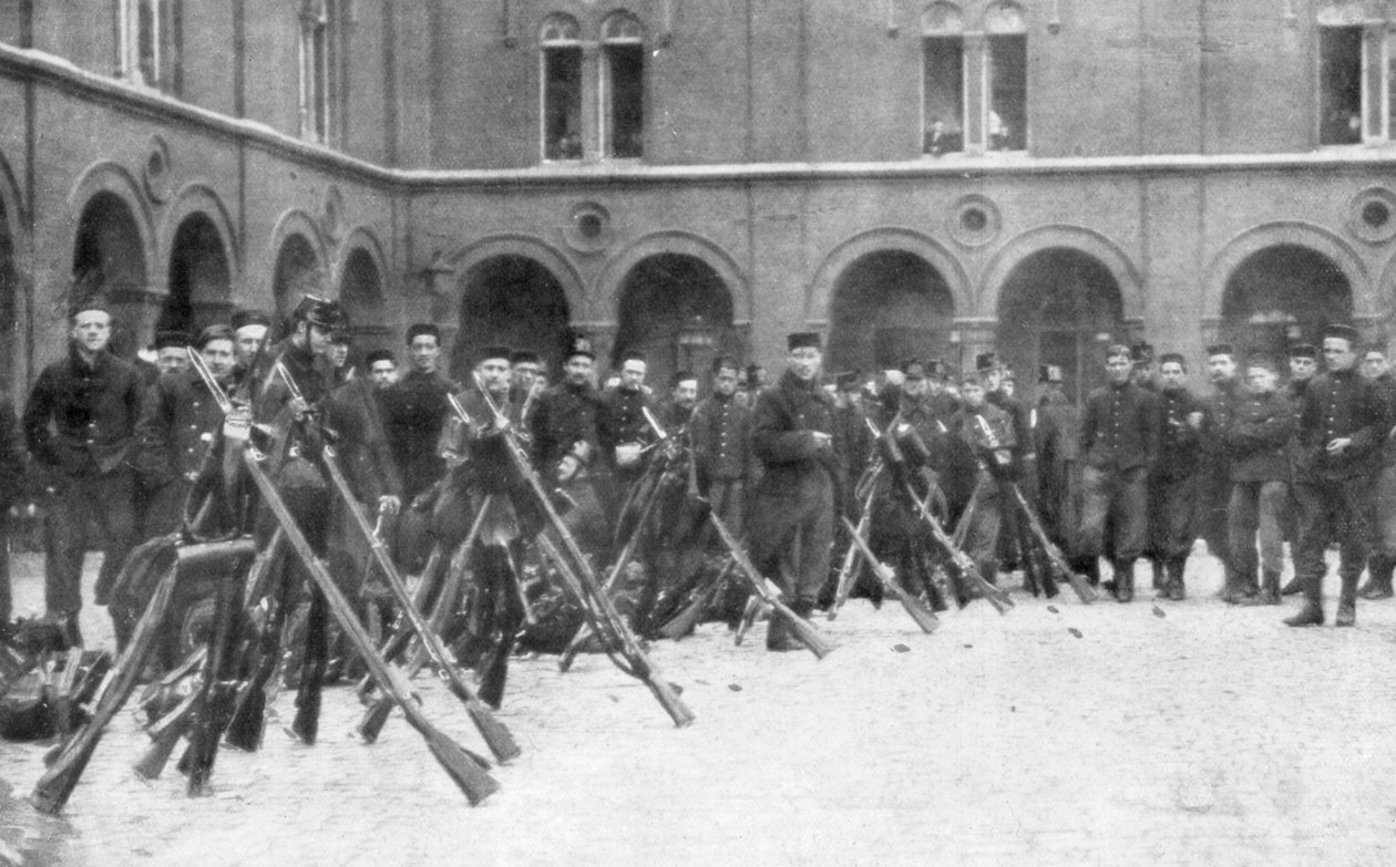 Belgiske soldater fra 9. blandede brigade, slaget ved Liege, Belgia, 5.–16. august 1914 av Unbekannt