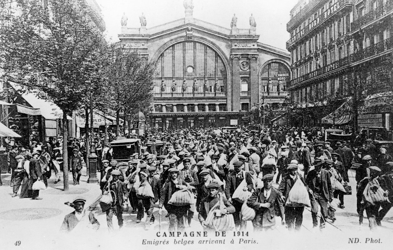 Belgiere ankom Paris, 1914 av Unbekannt