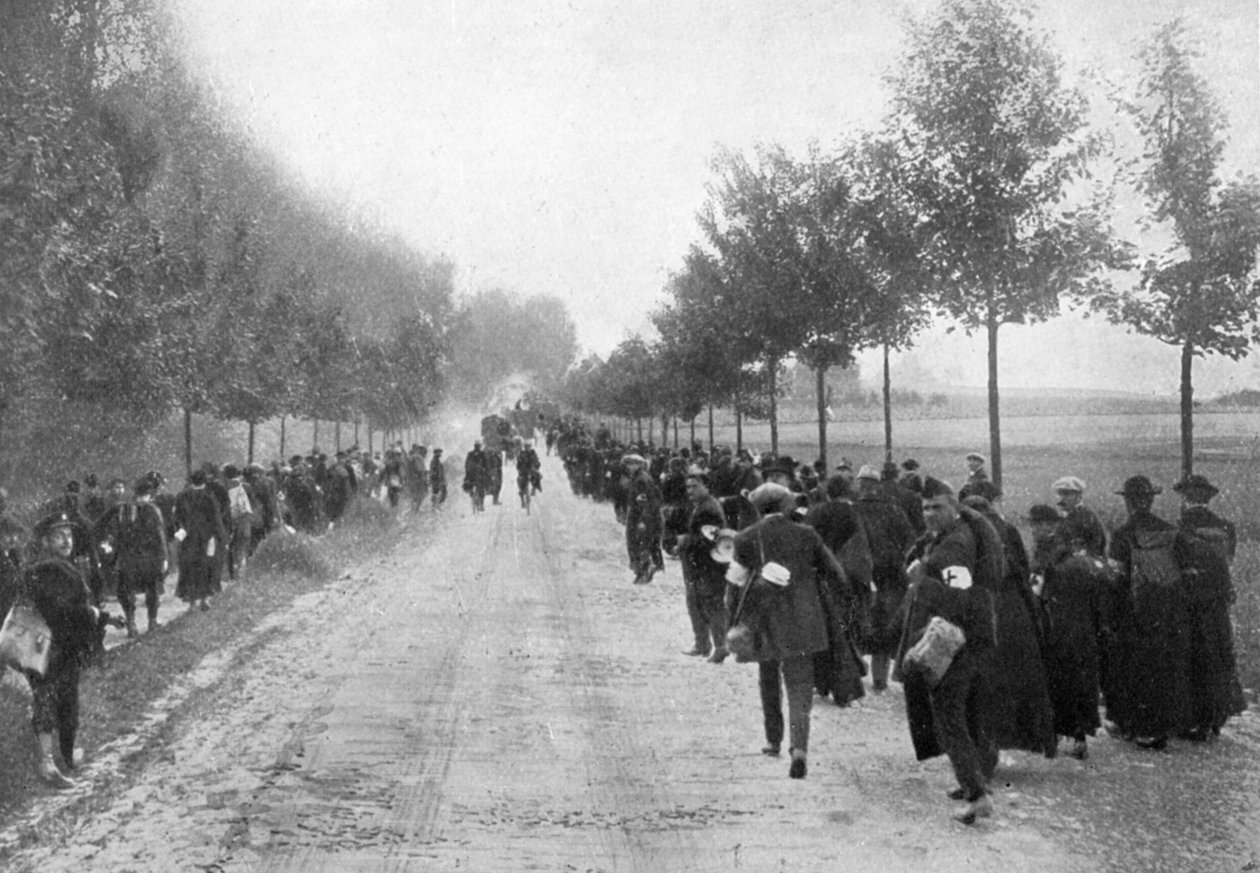 Belgiere på flukt fra Termonde, første verdenskrig, 1914, 1920 av Unbekannt