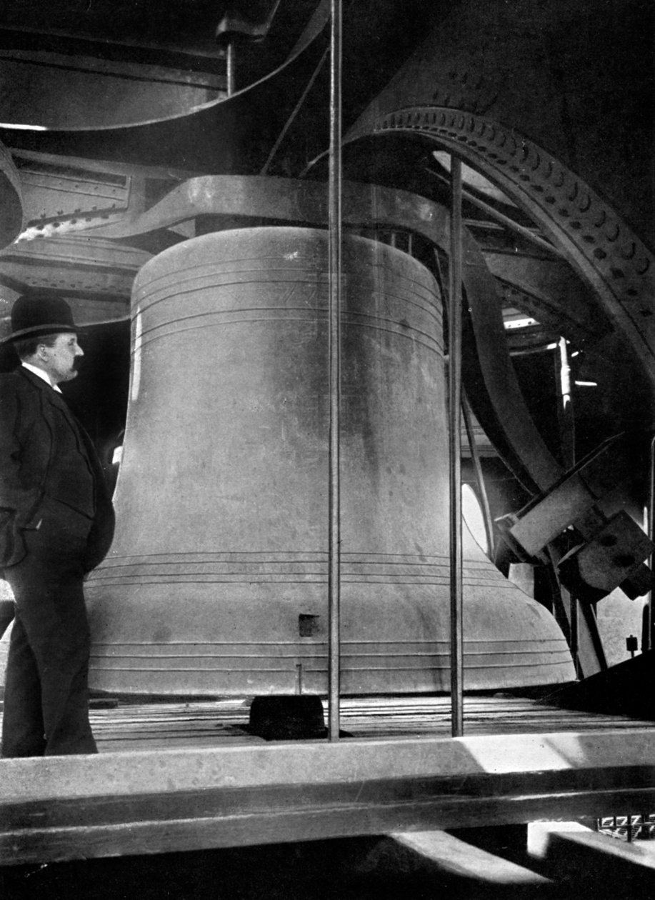 Klokke i tårnet til Big Ben, Palace of Westminster, London, c1905 av Unbekannt