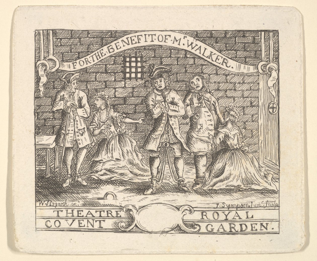 Fordelsbillett for Walker, ca. 1735. av Unbekannt