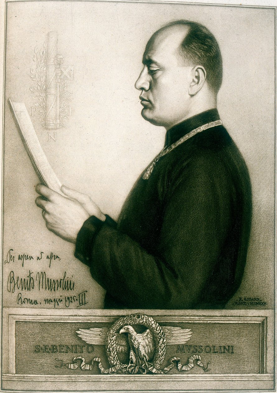 Benito Mussolini, 1925 av Unbekannt